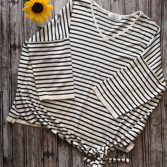 Time and Tru Sweaters - Time and Tru black and white stripe sweater